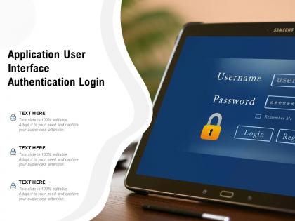 Application user interface authentication login