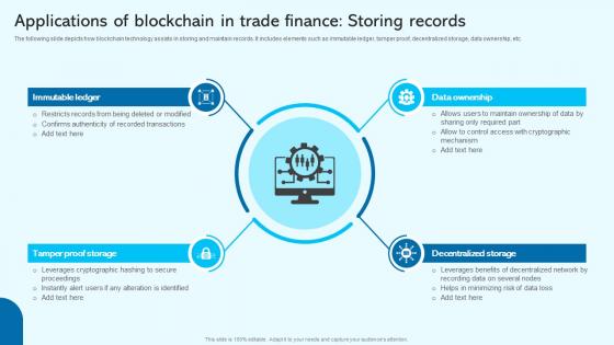 Applications Of Blockchain In Trade Finance Storing Blockchain For Trade Finance Real Time BCT SS V