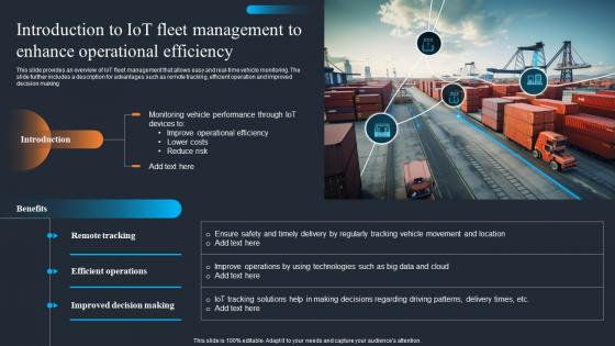 Applications Of IOT Introduction To IOT Fleet Management To Enhance Operational IOT SS