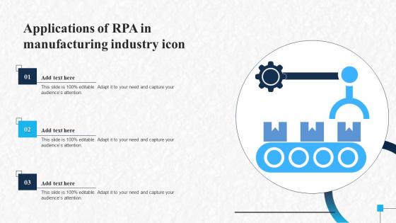 Applications Of RPA In Manufacturing Industry Icon
