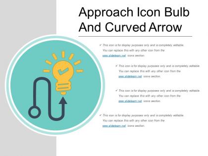 Approach icon bulb and curved arrow