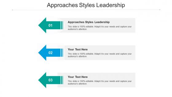 Approaches styles leadership ppt powerpoint presentation model show cpb