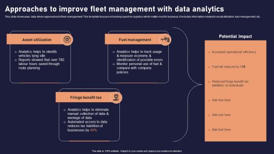 Approaches To Improve Fleet Management With Data Analytics