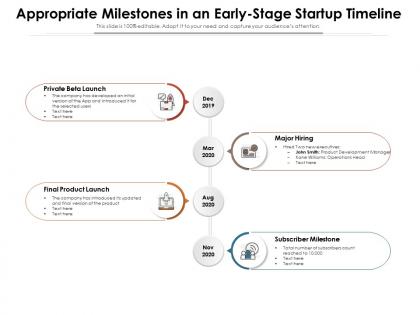 Appropriate milestones in an early stage startup timeline
