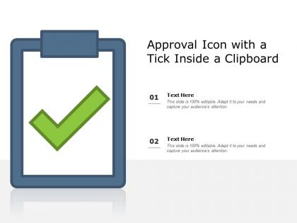Approval icon with a tick inside a clipboard