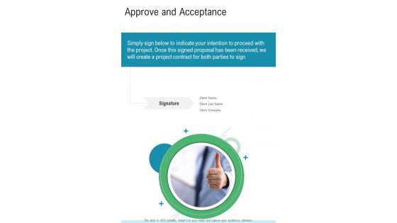Approve And Acceptance Pipeline Proposal One Pager Sample Example Document