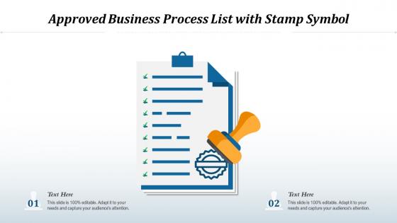 Approved business process list with stamp symbol