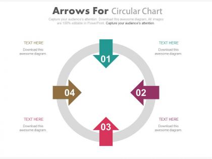 Apt four arrows for circular chart flat powerpoint design