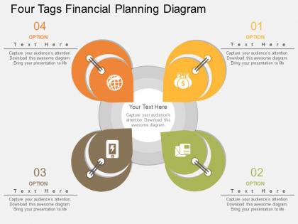 Apt four tags financial planning diagram flat powerpoint design