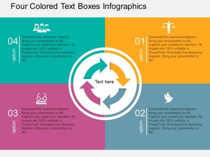 Ar four colored text boxes infographics flat powerpoint design