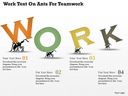 Ar work text on ants for teamwork powerpoint template