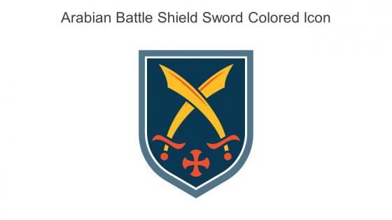 Arabian Battle Shield Sword Colored Icon In Powerpoint Pptx Png And Editable Eps Format