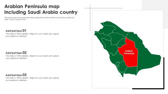 Arabian Peninsula Map Including Saudi Arabia Country