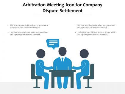 Arbitration meeting icon for company dispute settlement
