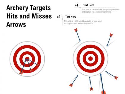 Archery targets hits and misses arrows