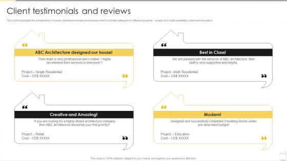 Architecture And Construction Services Firm Client Testimonials And Reviews