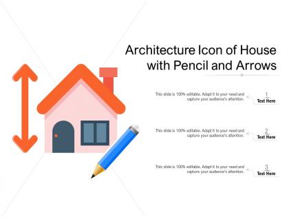 Architecture icon of house with pencil and arrows