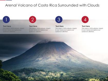 Arenal volcano of costa rica surrounded with clouds
