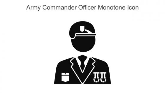 Army Commander Officer Monotone Icon In Powerpoint Pptx Png And Editable Eps Format