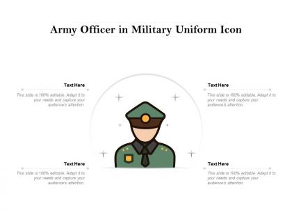 Army officer in military uniform icon