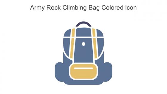 Army Rock Climbing Bag Colored Icon In Powerpoint Pptx Png And Editable Eps Format