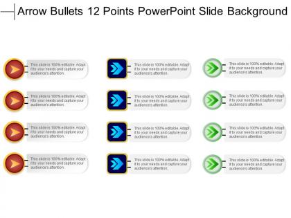 Arrow bullets 12 points powerpoint slide background
