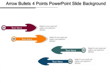 Arrow bullets 4 points powerpoint slide background