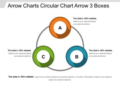 Arrow charts circular chart arrow 3 boxes