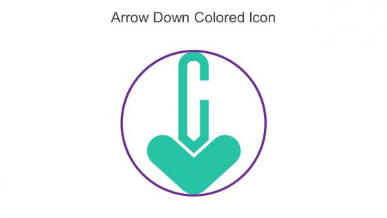Arrow Down Colored Icon In Powerpoint Pptx Png And Editable Eps Format
