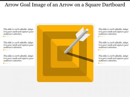 Arrow goal image of an arrow on a square dartboard