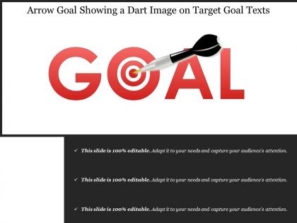 Arrow goal showing a dart image on target goal text