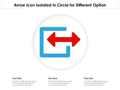 Arrow icon isolated in circle for different option