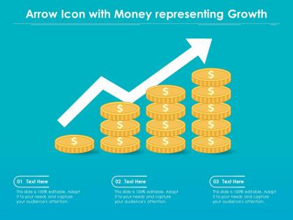 Arrow icon with money representing growth
