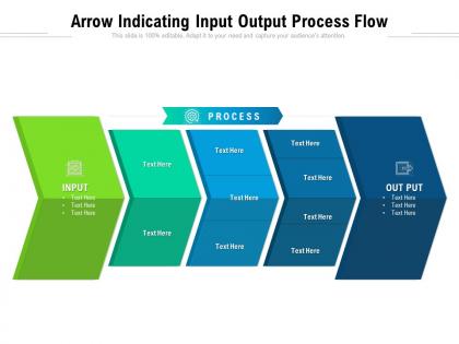 Arrow indicating input output process flow