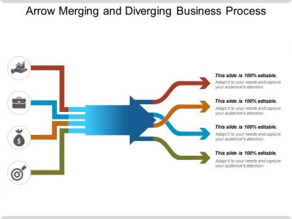 Arrow merging and diverging business process ppt presentation