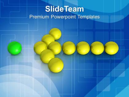 Arrow of ball leadership concept powerpoint templates ppt themes and graphics 0213