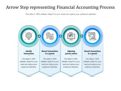 Arrow step representing financial accounting process