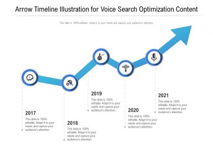 Arrow timeline illustration for voice search optimization content infographic template