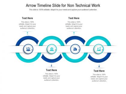 Arrow timeline slide for non technical work infographic template
