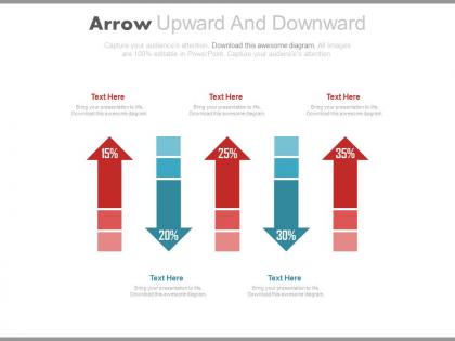 Arrow upward and downward with percentage chart powerpoint slides