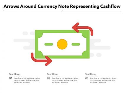 Arrows around currency note representing cashflow
