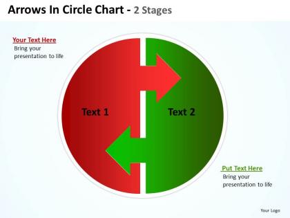 Arrows in circle chart 2 stages diagrams 6