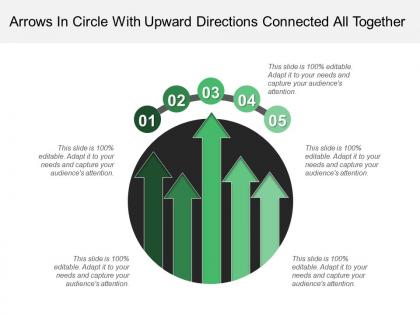 Arrows in circle with upward directions connected all together
