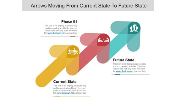 Arrows moving from current state to future state example of ppt
