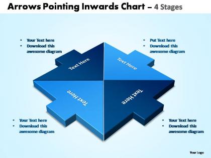 Arrows pointing inwards chart 4 stages powerpoint templates