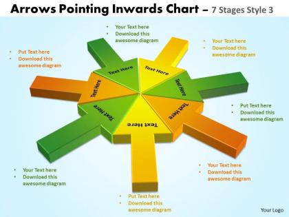 Arrows pointing inwards circular templates chart 5