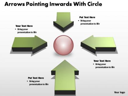 Arrows pointing inwards with circle editable powerpoint templates