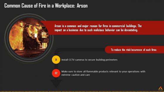 Arson As A Cause Of Fire In Workplace Training Ppt