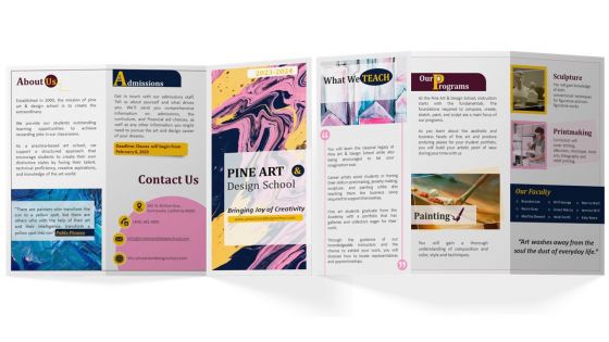 Art And Design School Brochure Trifold