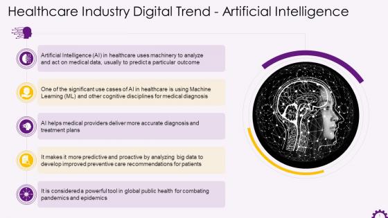 Artificial Intelligence As A Digital Healthcare Trend Training Ppt